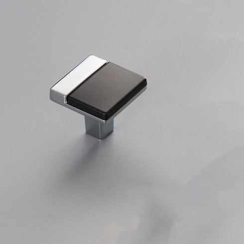 2pcs SEWACC Kitchen Cabinet Pull Handles, Single Hole Dresser Drawer Pulls, Bright Chrome and Black Finish, Furniture