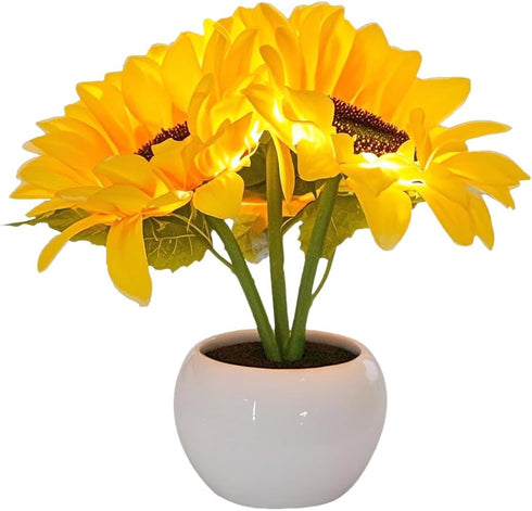 Naimo Sunflower Night Light Rechargeable LED Night Lamp Flower Table Lamp for Bedroom Living Room Birthday Party