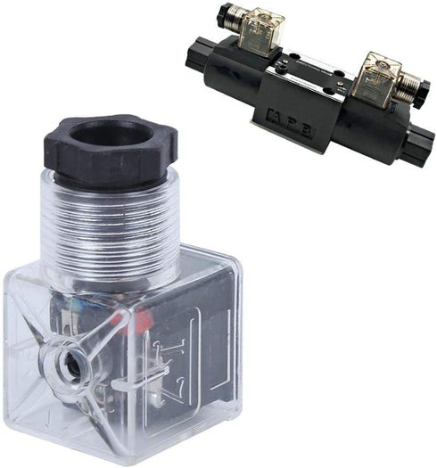 5Pcs Hydraulic Solenoid Valve Solenoid Coil Plug, Transparent Universal with Light, DC24 (5 Sold at a Time)