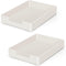 Letter Size Tray Desk Organizer - 2Pcs A4 Plastic Paper Tray, Stackable Letter Holder for Office Supplies, White