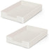 Letter Size Tray Desk Organizer - 2Pcs A4 Plastic Paper Tray, Stackable Letter Holder for Office Supplies, White