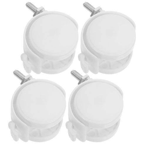 CALLARON 4pcs 1.5-inch White Swivel Furniture Casters with Locking Brake, 6x13mm Threaded