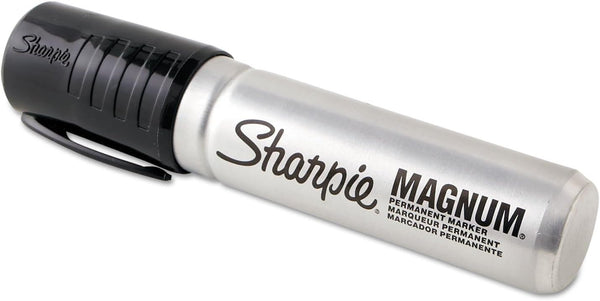 Sharpie Magnum Permanent Markers, Black, Oversized Chisel Tip, 12 Count, Great for Poster Boards