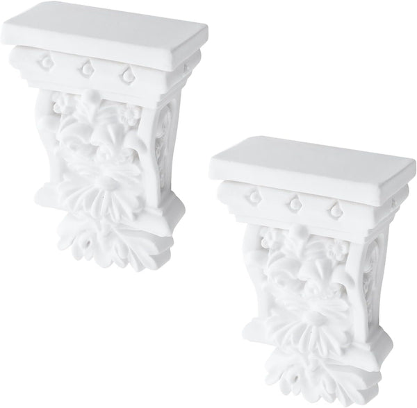 Wealrit 2 PCS PU Corbel Bracket Corbels Carving Pattern Fireplace Mantel Decoration,