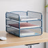 Safco Products Onyx Mesh 3 Tray Desktop Organizer 3271BU, Durable Steel Mesh Construction with Blue Powder Coat Finish