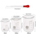 SUPERLELE Glass Graduated Cylinder Set, 10ml, 25ml, 50ml, 100ml, Thick Glass Beaker Set with 2 Droppers.