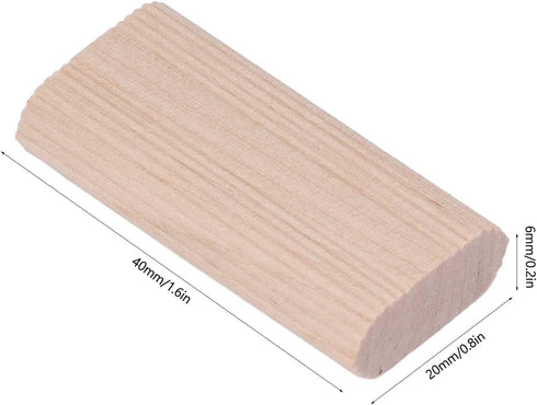 50Pcs Wood Stopper Beech Insertion Dowel Block for Woodworking Furniture Splicing Tool(6x20x40MM)