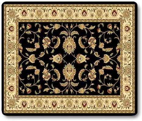 Vintage Oriental Persian Floral Mouse Pad, Custom Retro Classic Flowers Design Black Beige Mouse Pads