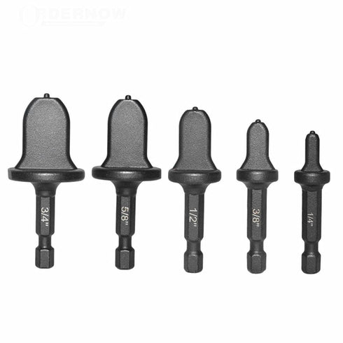 Yakamoz 5pcs Copper Pipe Swaging Tool Copper Tube Expander 1/4" Hex Shank Drill Bit Flaring Set for HVAC Air Conditioner Repairing Swage Tools