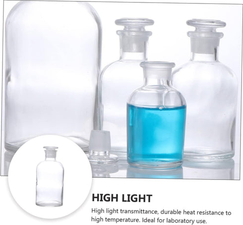1pc Clear Reagent Bottle, Powder Container for Liquid Storage, Lab Vials, Small Apothecary Jars