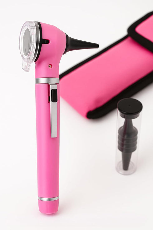 Set) Fiber Optic MINI Otoscope Pink Color (Diagnostic G.S Instruments