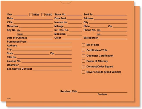 Vehicle Dealer Jackets for Auto Dealerships, New and Used Cars, 100 Quantity (Salmon)
