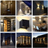 100-277V 3000K 2 6W LANFU LED Aluminum Waterproof Outdoor Wall Sconce, Outdoor Cube Square Wall Light Warm Light LEDs