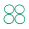 X AUTOHAUX Fluorine Rubber O-Rings, FKM Seal Gasket for Machinery Plumbing, 44mm OD 37mm ID 3.5mm Width, Green, Pack of