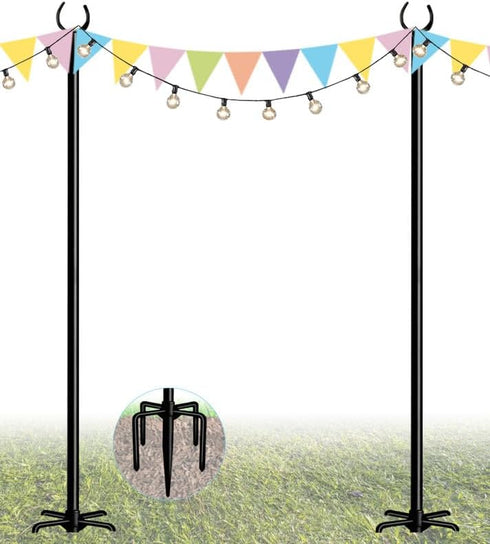 10FT String Light Pole Stand, Outdoor String Lights Hanging, Use for Backyard,