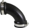 Supply Giant 6I74 Flexible Elbow Coupling - 1 1/2", Black, with Stainless Steel Clamps