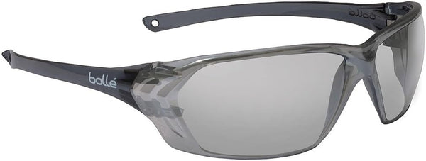 Bolle Safety 253-PR-40059 Prism Safety Eyewear with Shiny Black Rimless Frame and Silver Mirror Anti-Scratch/Anti-Fog Lens