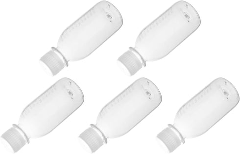 Aicosineg 5Pcs 4.06oz Plastic Lab Chemical Reagent Bottles, 120ml Small Mouth Round Storage Containers with White Cap