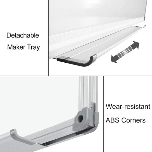 XIWODE Magnetic Dry Erase Board - Wall-Mounted Whiteboard, 24 x 36 inches, Lightweight Portable with Silver Aluminum