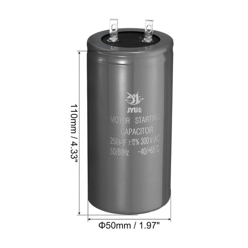 PATIKIL Motor Start Capacitor, 2 Pcs 250uf 300V 50/60Hz CD60 Running Capacitor Starting Capacitor for Air Conditioners, Electric Motor Starts Running