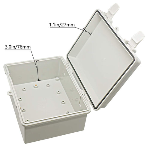Zulkit Junction Box, ABS Plastic, Dustproof Waterproof IP65, Outdoor Universal Project Enclosure, 8.7 x 6.7 x 4.3 inch
