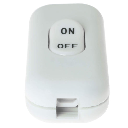 E-outstanding Inline Cord Switch, On/Off White Button, Feed Cord Switch for Table Lamp, Desk Light, Bed Lamp 6A 250V