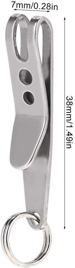 Multi-Purpose Pocket Clip Nano Knife, 2 Pack, Stainless Steel Suspension Clips for Keys, Flashlights, Knives