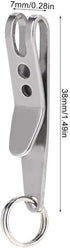 Multi-Purpose Pocket Clip Nano Knife, 2 Pack, Stainless Steel Suspension Clips for Keys, Flashlights, Knives