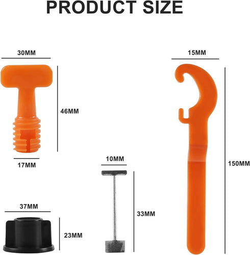 Generic 50 Sets 1/16 Inch Reusable Tile Leveling System Kit with Wrench, Tile Spacers and Leveling Clips, Anti-Lippage