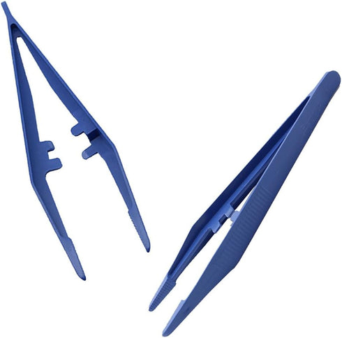 30PCS Disposable Tweezers 13cmx2.3cm, Plastic Clips for Medical First Aid Kit, Crafts, and Laboratory Use