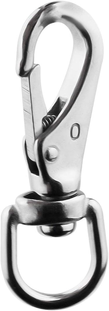 Swivel Eye Snap Hooks - 304 Stainless Steel Spring Snap Clip Buckle for Bird Feeders, Pet Chains, 6-Pack