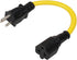 4-1 12AWG Heavy Duty AC Plug to 20 Amp Adapter Cable, 5-15P to 5-20R, 1FT