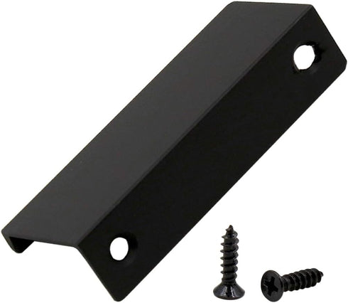 LC LICTOP 80mm/3.15" Black Mount Finger Edge Pull | Concealed Handle for Home Kitchen Cabinet (10Pcs)