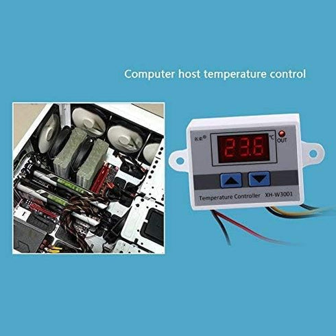 XH-W3001 Mini Thermostat Switch, 12V Digital Intelligent Temperature Controller with Waterproof Sensor Probe
