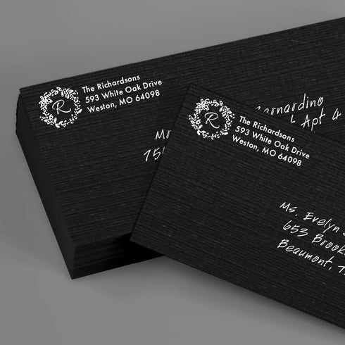 LUXPaper #9 Slimline Invitation Envelopes, Peel & Press, 3 7/8" x 8 7/8", Black Linen, 80lb. Text, 50 Qty