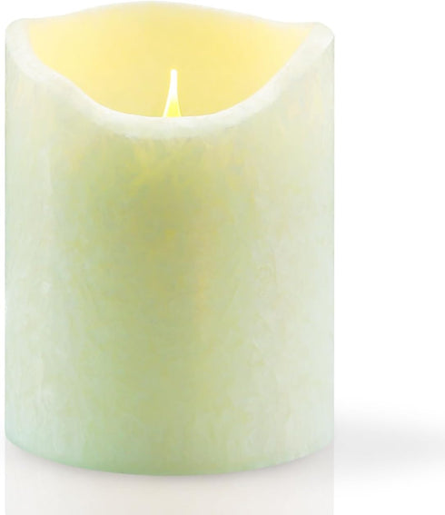 FURORA LIGHTING Green Real Wax Crystallized LED Candle Pack of 1 (D
