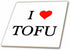 3dRose 6 Inch I Heart TOFU Ceramic Tile
