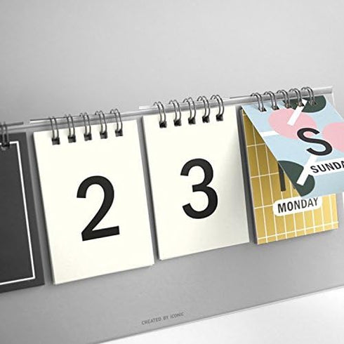D-Day Perpetual Desk Calendar, D-Day Count Down Flip Calendar Desktop Easel Calendar, Spiral Bound Planner with
