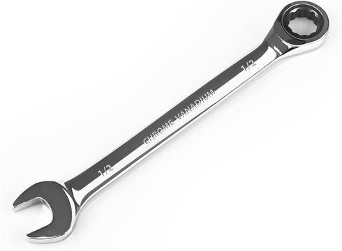 Egofine 1/2 Inch Ratcheting Combination Wrench SAE, Industrial Grade Gear Spanner with 12-Point Design, Chrome Vanadium