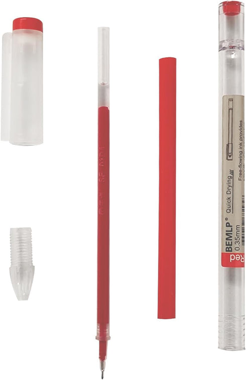BEMLP Gel Pen 0.35mm Red Ink Pen, 12 Pcs/Set, School Office Writing Stationery Supply