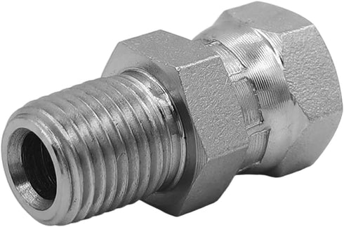 (2-PACK) 1404-04-04 Hydraulic Hose Adapter Fitting 1/4" Male × 1/4" Female Swivel SAE Straight Connector