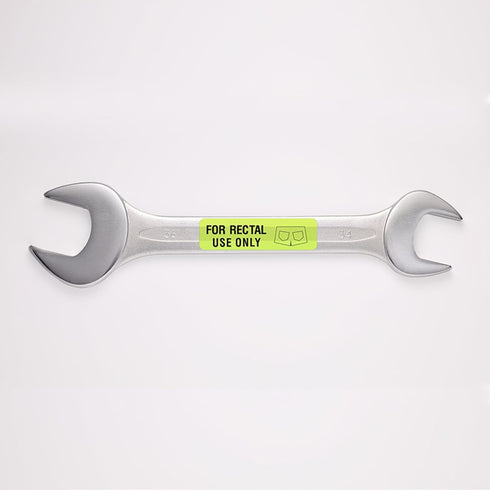 Hybsk Rectal Use Only Stickers, 1.5" x 0.375" Fluorescent Yellow with Permanent Adhesive, 500 Labels Per Roll