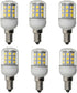 2X E14 LED 3W Equivalent, 30W Incandescent Lights Bulb, DC 12V-24V, Warm White 3000K, 30 SMD 5050