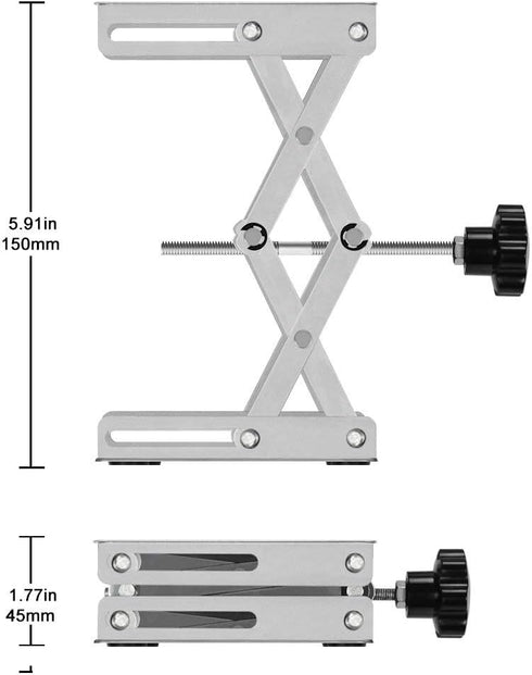 Stonylab 4"x4" Lab Scissors Jack, 100 x 100mm Stainless Steel Laboratory Support Lift Stand