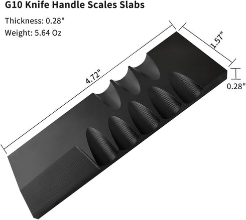 Cool Hand 2 pcs G10 Knife Handle Scales Slabs, Custom DIY Tool Material for Knives Making Blanks, All Black