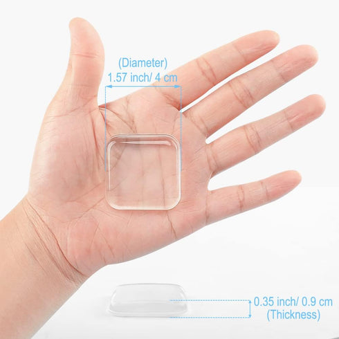 Transparent Square Door Stopper Wall Protector Set - 6-Piece Soft Rubber Bumpers with Strong Adhesive