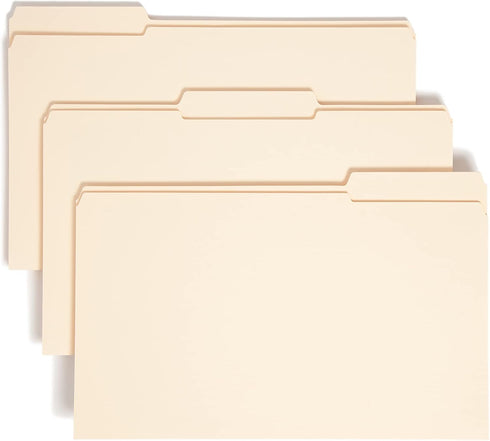 Smead Manila File Folders, Legal Size, 1-1/2" Expansion, Reinforced 1/3-Cut Tab, 50 Per Box (15405)