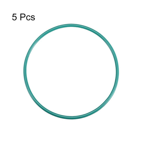 uxcell Fluorine Rubber O-Rings, Green, Pack of 5, 74mm OD 69.2mm ID 2.4mm Width FKM Seal Gasket for Plumbing