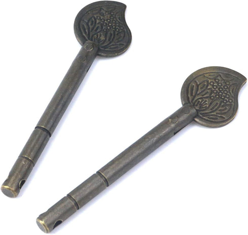 Door Lock Latch Antique New Chinese Style Bronze Furniture, Vintage Hardware L8.6cm/3.39" 2 PCS Lock Bolt Locking Pin