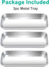 3pcs Metal Tray, Stainless Steel Tray for Tattoo Supplies, Resin, Bathroom, Lab Instrument
